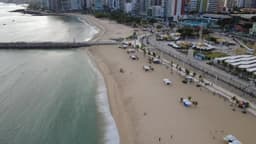 Orla de Fortaleza Praia Deserta ao Amanhecer