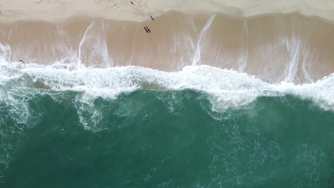 Imagem linda, a entrada na praia em 4K