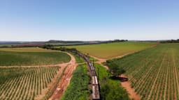 Trem de cargo rumo ao seu destino