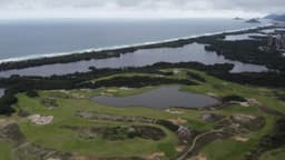 Campo Olímpico de Golfe, Mar e Lagoa de Marapendi na Barra da Tijuca, Rio de Janeiro/RJ