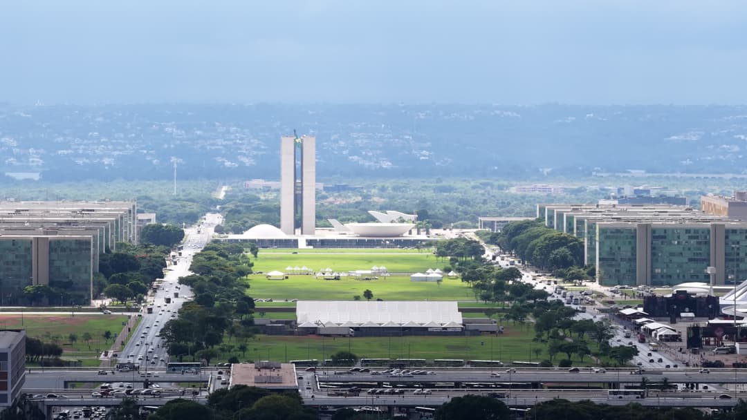 Congresso Nacional visto do alto em Brasília