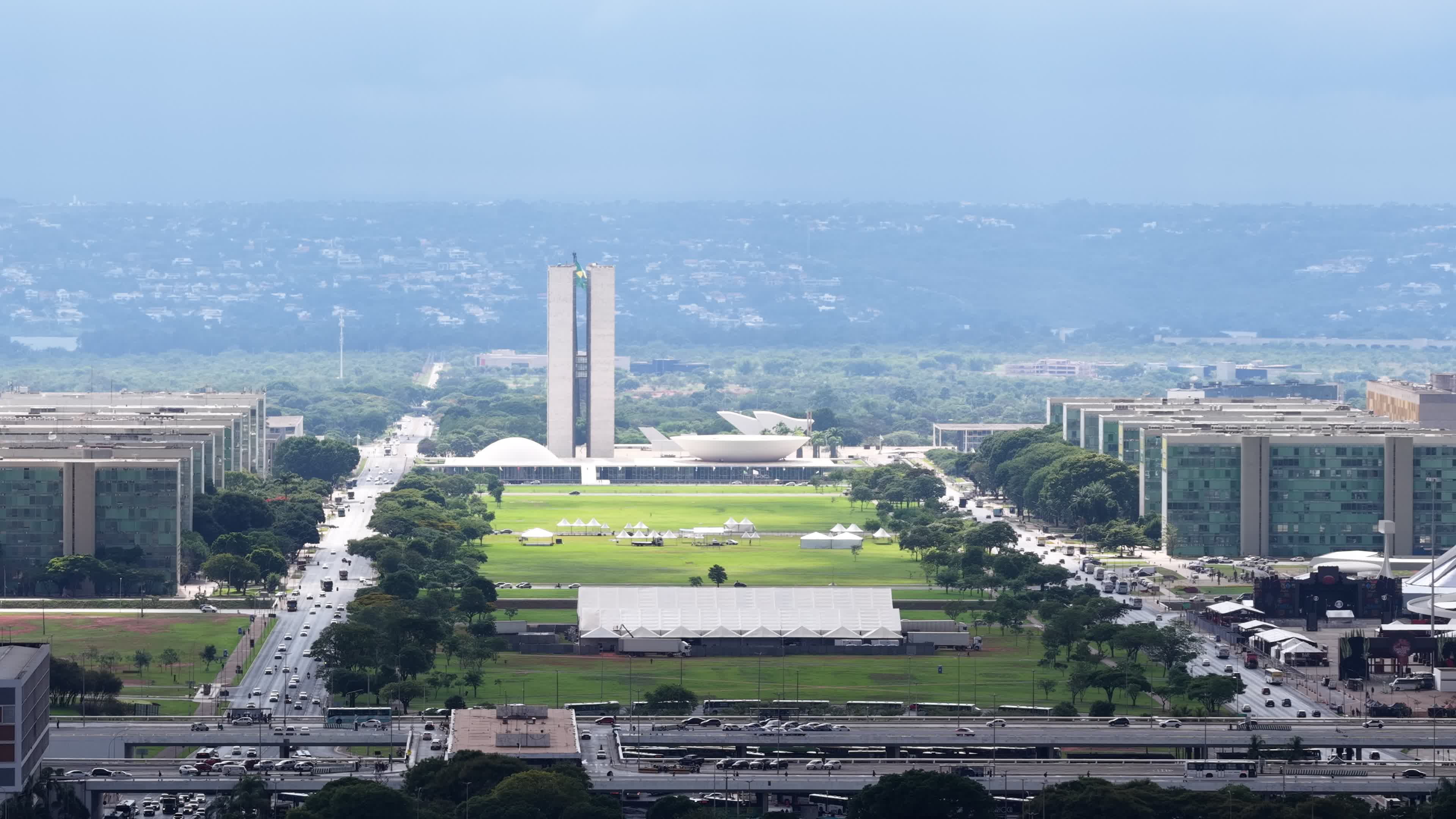 Congresso Nacional visto do alto em Brasília