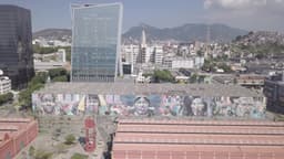 Mural Etnias no Boulevard Olímpico, na Zona Portuária do Rio de Janeiro