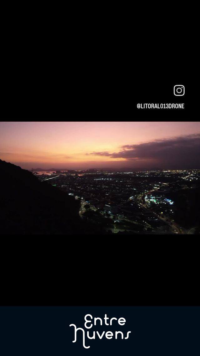 Anoitecer no Guarujá sol e lua
