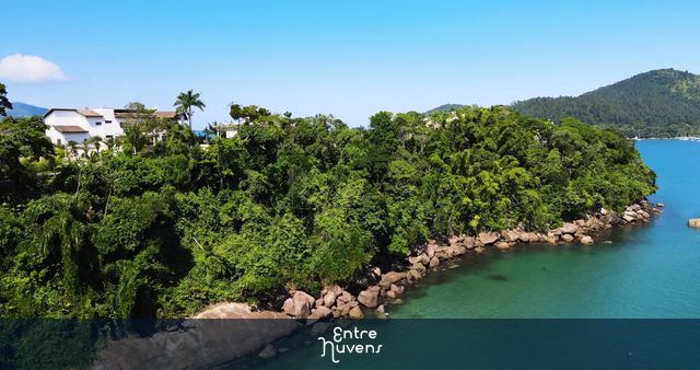 BR-SANTA RITA - UBATUBA - Tropical paradise aerial landscape of Santa Rita beach, Ubatuba coastline.