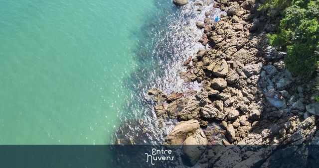 BR-SANTA RITA - UBATUBA - Tropical paradise aerial landscape of Santa Rita beach, Ubatuba coastline.
