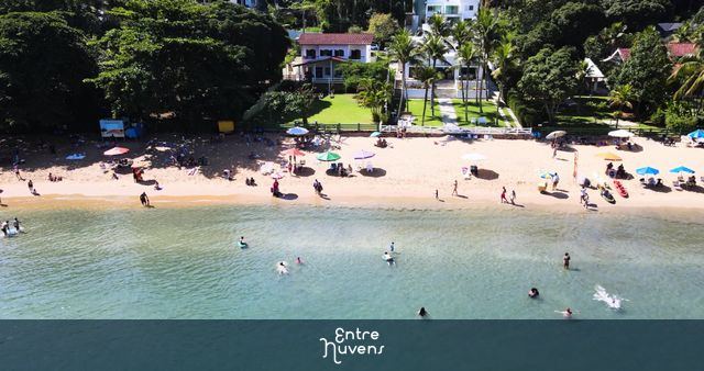 BR, SANTA RITA, UBATUBA - Tropical paradise aerial landscape of Santa Rita beach, Ubatuba coastline.