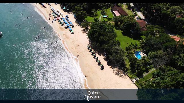 BR-SANTA RITA - UBATUBA - Tropical paradise aerial landscape of Santa Rita beach, Ubatuba coastline.