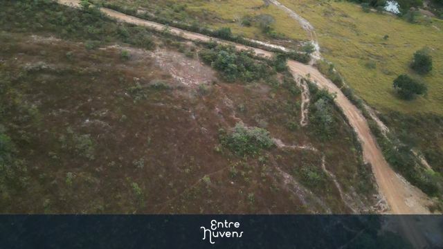 campo verde e com rio — vídeo aéreo de Águas Lindas de Goiás