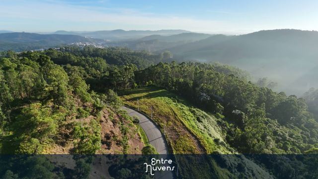 Estrada cênica entre montanhas e floresta no amanhecer — vídeo aéreo de Barueri