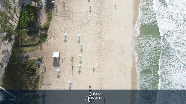Foto aérea da praia do Recreio dos Bandeirantes.
