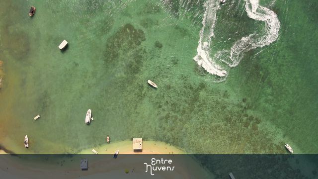 Ilha de Santo Aleixo/PE, situada no litoral do estado de Pernambuco. — vídeo aéreo de Sirinhaém