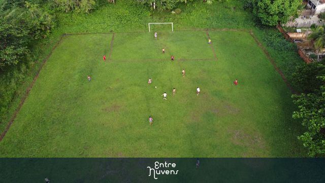 Jogo de futebol amador no interior — vídeo aéreo de Capitão Poço