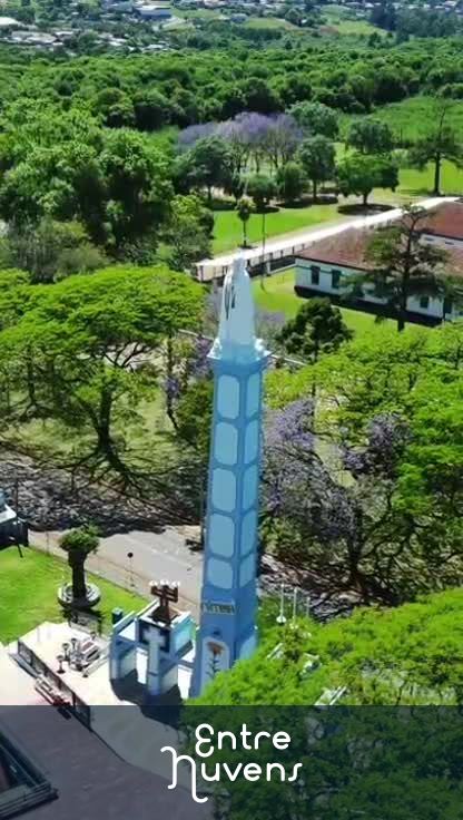 Monumento nossa senhora de Fátima  — vídeo aéreo de Cruz Alta