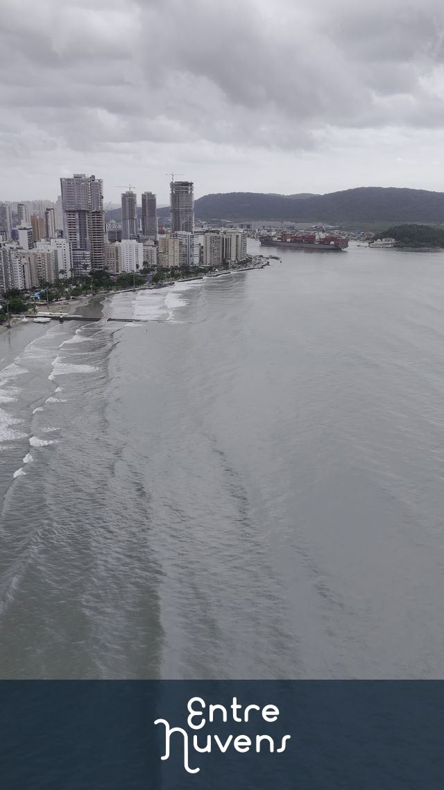 Navio entrando em Santo — vídeo aéreo de Santos