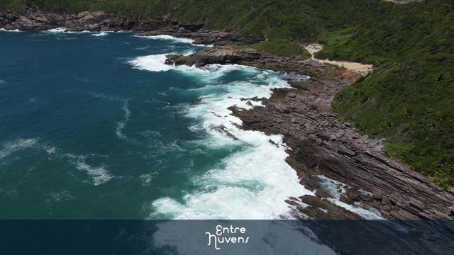 Ondas quebrando, mar, praia