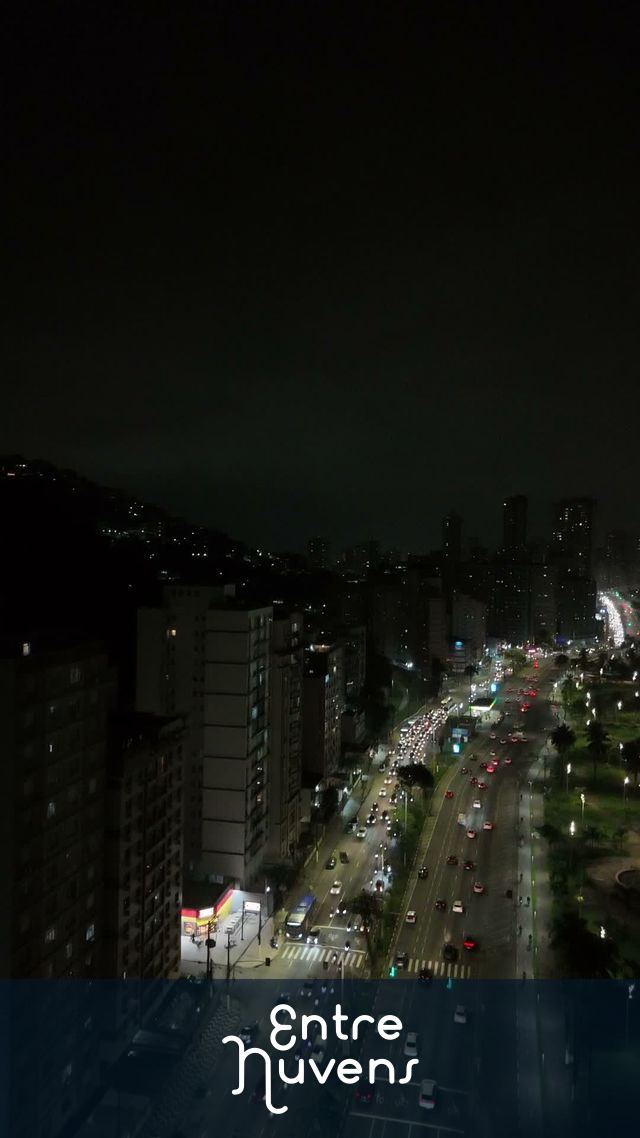 Orla da praia São Vicente noitr