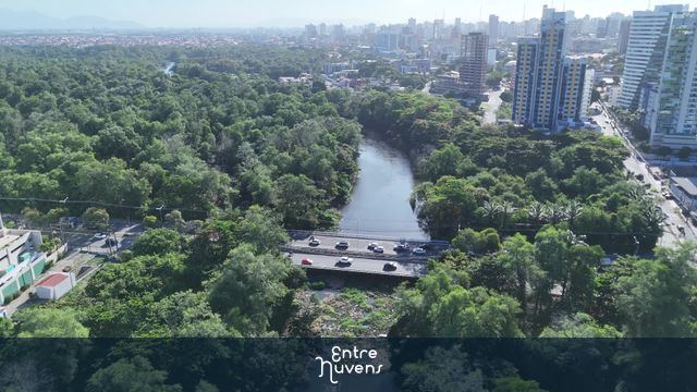 Ponte sobre rio em parque ecológico