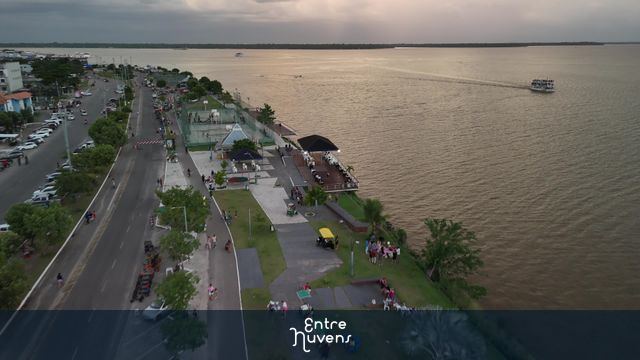 Portal da Amazônia Final de tarde — vídeo aéreo de Belém