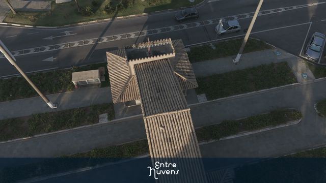 Portal de Vinhedo com Bandeira do Brasil Vista Aérea de drone
