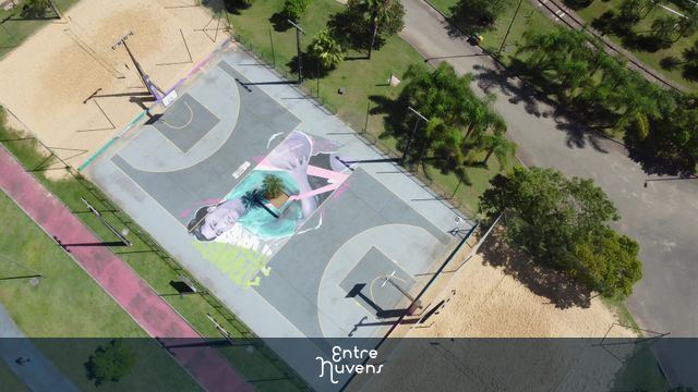 Quadra de Basquete — vídeo aéreo de Criciúma