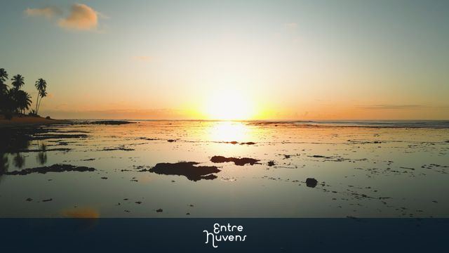 Revelando um incrível nascer do sol na linda praia do forte na Bahia
