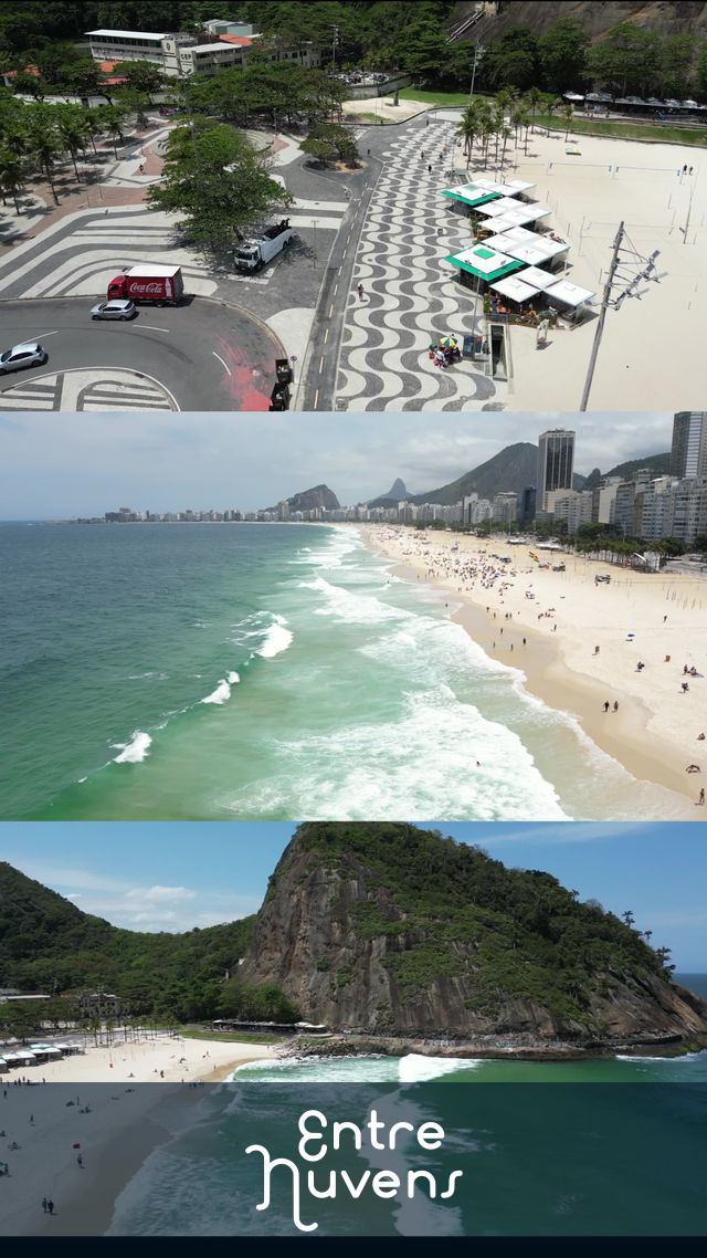 Vídeo em 3 camadas da praia do Leme