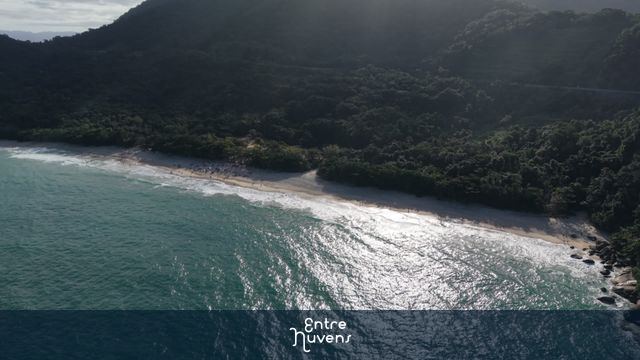 Vista Aérea da Praia do Félix: Paraíso Preservado no Litoral Norte — vídeo aéreo de Ubatuba