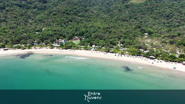 Vista Aérea Espetacular da Praia do Camburi em Ubatuba