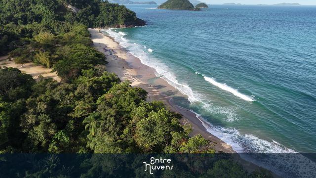 Vista Aérea Espetacular da Praia do Félix em Ubatuba