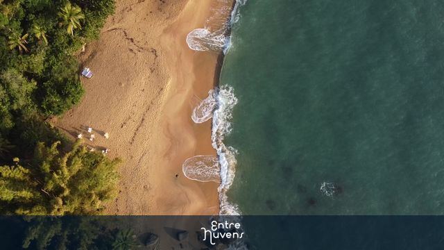 Vista superior da Praia do Cedro, em Ubatuba, litoral norte de São Paulo